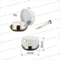 15g 30g Milk White Double Wall Acrylic Cream Jar Cosmetic Container with Mirror Cap